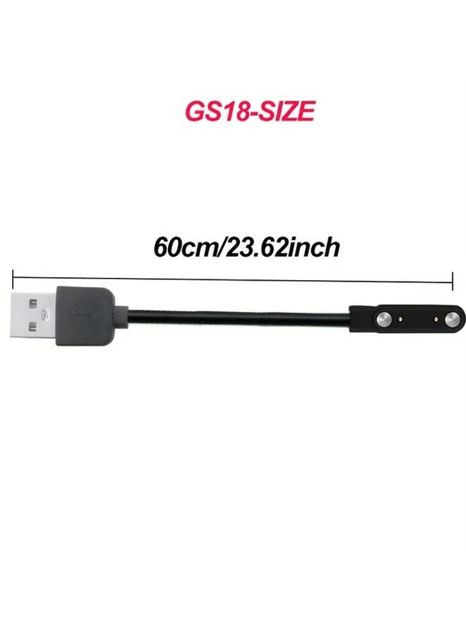 GS18 Magnetic USB Charging Cable Smartwatch Dock Charger Adapter 2 4 Pins Flat Design - Image 5